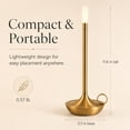 thumbnail image 2 of 11.6 Inch Rechargeable Cordless Aluminum Table Lamp, Portable Dimmable Warm White LED Candle Style Desk Lamp for Dinner Table Bedroom Living Room Home Decor, 2 of 6