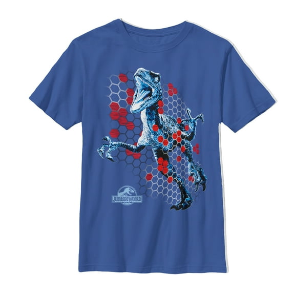 Boy's Jurassic World Velociraptor DNA Sequence Graphic Tee Royal Blue Small