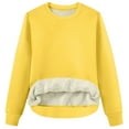thumbnail image 5 of Felirenzacia Women's Lemon Yellow Fleece Lined Sweatshirt, Classic Basic Layered Undershirt, Sherpa Fleece Fuzzy Tops, Size: S-3XL, 5 of 5