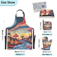 thumbnail image 3 of Abstract Psychedelic Mushroom Sun 5 Pcs Kitchen Set Heat Resistant Oven Mitts and Non-Slip Pot Holders with Adjustable Cooking Apron, 3 of 6