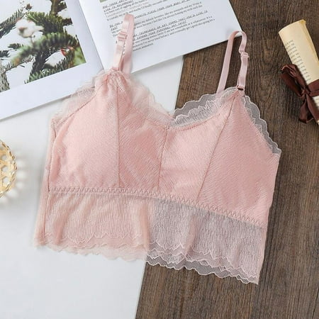 GZWYHT Bralettes for Women Clearance Bras for Women Sexy Lace Bra No Rims Underwears Sling Style Lace Sexy Underwears Backless Bra Wireless Bras Push Up Bra Pink One Size