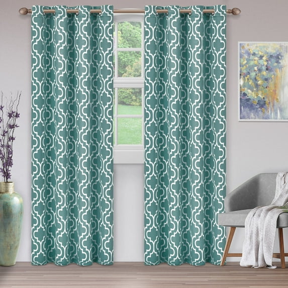 Superior Trellis Blackout 2 Panel Curtains Teal / 52"x96"