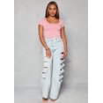 thumbnail image 2 of Womens Basic Scoop Neck Cropped Tee, 2 of 3