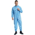thumbnail image 3 of iEFiEL Men's Coveralls Workwear Long Sleeve Front Zipper Hooded Jumpsuits One Piece Pants Bodysuits Light Blue XXL, 3 of 7