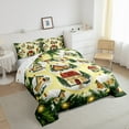 thumbnail image 2 of jejeloiu Western Christmas Cabin Queen Comforter Set,Xmas Holiday Tree Bedding Sets,Happy New Year Bedding Comforter Set,Microfiber Bedroom Decor Reversible,3-Piece, 2 of 8