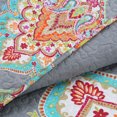 thumbnail image 3 of Colorful Envy Gray Paisley Leaf Floral Print Quilt Bedding Set, King, 3 of 3