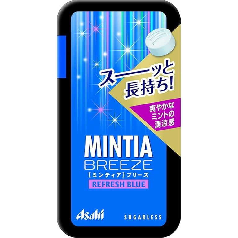 Asahi Mintia Breeze Refresh Blue Sugarless Mints 4 Pack 30 Tablets