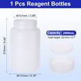 thumbnail image 2 of Uxcell Bouteilles de Réactif 2000ml, Bouteilles Rondes à Grand Ouverture en HDPE avec Bouchon à Vis Translucide Blanc, 2 of 6