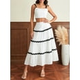 thumbnail image 3 of Women’s Two Piece Summer Outfits Sleeveless Zip Back Tank Tops and Long Skirt Set Beach Dress, 3 of 9
