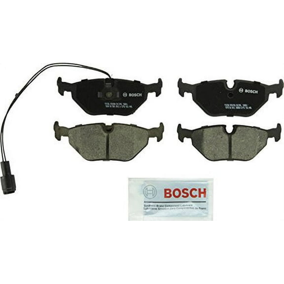 Bosch BC396 QuietCast Premium Ceramic Disc Brake Pad Set For Select BMW 318i, 318is, 320i, 325i, 325is, 328i, 525i, 525iT, 528i, 530i, 535i, 540i, 735i, 735iL, 740i, 740iL, 750iL, M3, M5, Z3; Rear