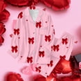thumbnail image 2 of SJLDQY Valentines Women's Pajamas Set 2 Peice Pjs Set for Women Valentine's Day Bowknot Graphic Long Sleeve Pajama Tops Pants Soft Comfy Homewear Sleepwear Outfits, 2 of 6