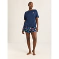 thumbnail image 2 of Joyspun Women's Short Sleeve Top and Shorts Pajama Set, 2-Piece, Sizes XS-3X, 2 of 6
