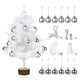 thumbnail image 2 of Árbol de Navidad de plumas artificiales con cadena de lámpara, decoración festiva de escritorio para el hogar navideño, 2 of 10