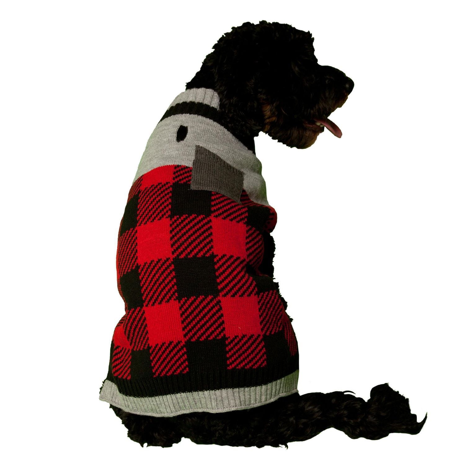 Holiday Time Buffalo Check with Pocket Dog Sweater