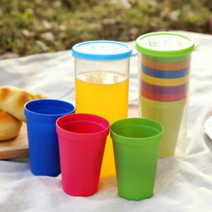 Wiixiong 7pcs//Set 7 Color Portable Rainbow Suit Cup Picnic Tourism Plastic Cups