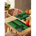 thumbnail image 4 of St. Patrick''s Day Placemats Set of 4,Washable Woven Burlap Cloth Fabric Placemat for Square/Rectangle/Round/Oval Dining Table,Easy Clean Place Mats Gradient Green Farmhouse Wood Grain, 4 of 6