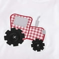 thumbnail image 6 of Toddler Baby Boys Outfits Short Sleeve Tractor Applique Shirt Tops + Gingham Shorts 2Pcs Set, 6 of 6