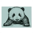 thumbnail image 2 of Panda Cutting Board, Panda Bear Illustration Sketch Style Art Nature Wild Animals Theme, Decorative Tempered Glass Cutting and Serving Board, Large Size, White Black, by Ambesonne, 2 of 5