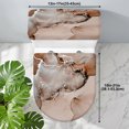 thumbnail image 3 of Marble Brown Toilet Lid Cover and Tank Cover Set, Marble Brown 2pc Stretch Toilet Lid Seat Covers for Bathroom Washable Protector with Elastic Edge for Standard & Elongated Toilets, 3 of 9