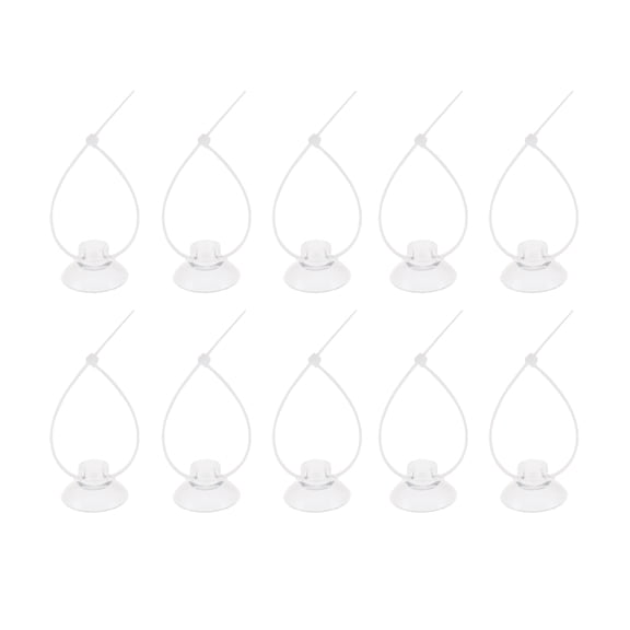 Unique Bargains Aquarium Parts Aquarium Suction Cups Clear Suction Cups with 20 Zip Ties Suction Cups Airline Tubing Holder 1 Set