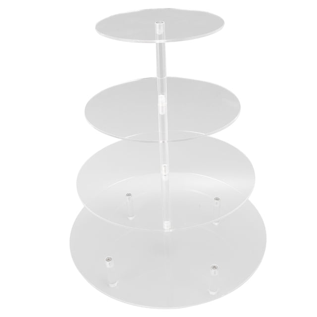 Soporte Para Pastelería, Torre De Postre, Soporte De Exhibición Para Magdalenas De Acrílico Redondo Reutilizable, Tipo Pilón Resistente De 4 Niveles, Duradero Para Bodas Y