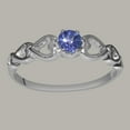thumbnail image 2 of LBG British Made 9ct White Gold Natural Tanzanite Womens Solitaire Ring - 33 size options - Size 10.75, 2 of 6