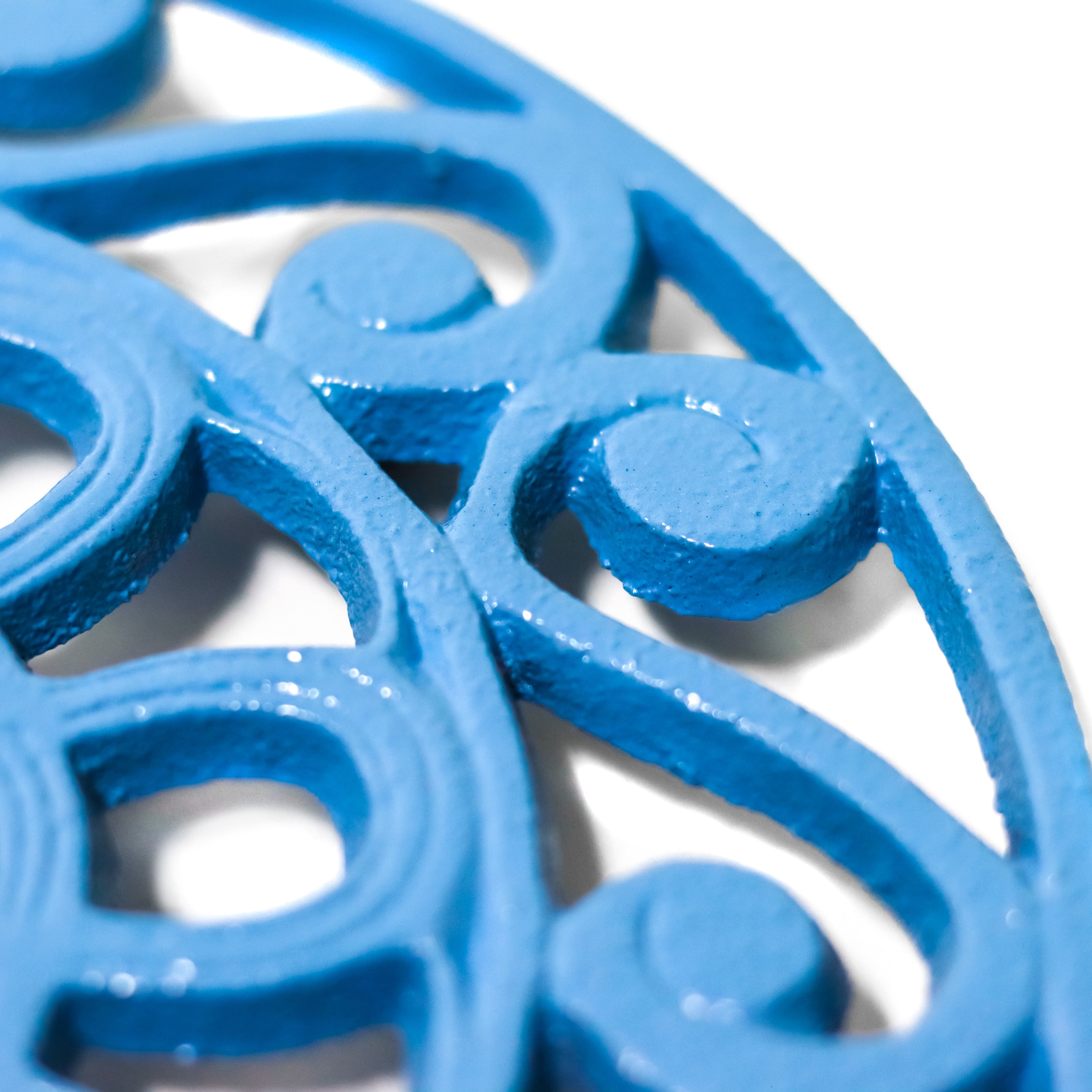 Decorative Cast Iron Metal Trivets (Set of 3, Black/Blue/Silver)