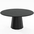 thumbnail image 6 of Dovelina 60" Wooden Round Modern Dining Table for Dining Room Kitchen, Black, 6 of 9