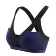 thumbnail image 4 of Prolriy Sports Bras for Women Fitness Beautiful Hot Yoga Bra Back Plug Cell Phone Pocket Yoga Bra Sports Bra Athletic Gym Workout Tops for Women, Womens Tops Dark Blue L, 4 of 4