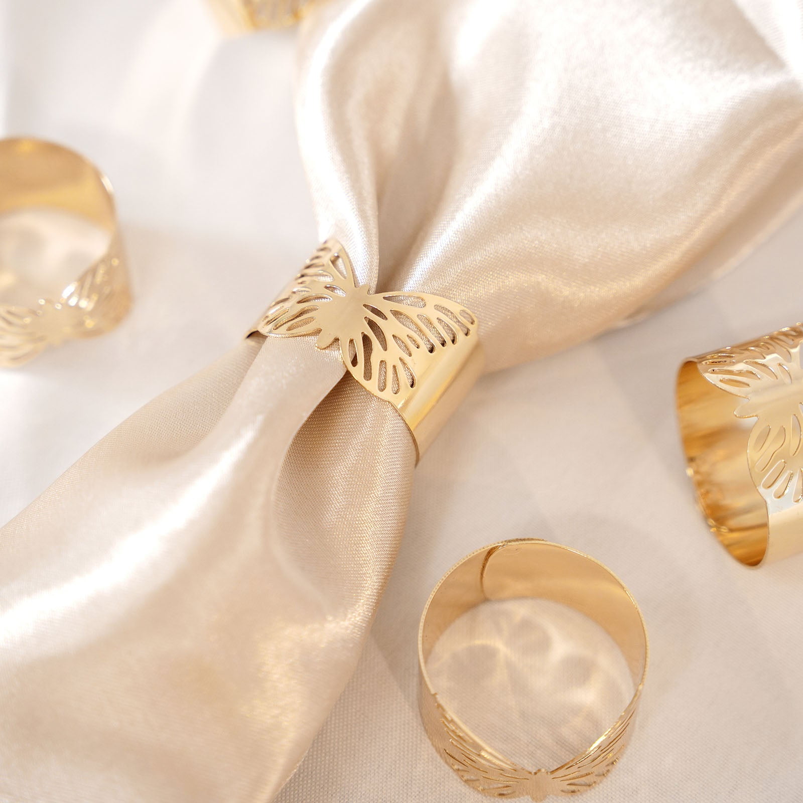 Efavormart 5 Pack | Metallic Gold Butterfly Napkin Rings, Paper Napkin ...