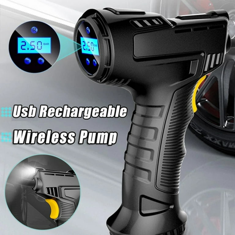 USB Rechargeable Air Compressor Wireless Inflatable Pump LCD Digital Car  Tyre Pump Portable Air Pump Car Tire Inflator Digital for Car Bicycle Balls  Motorcycle 