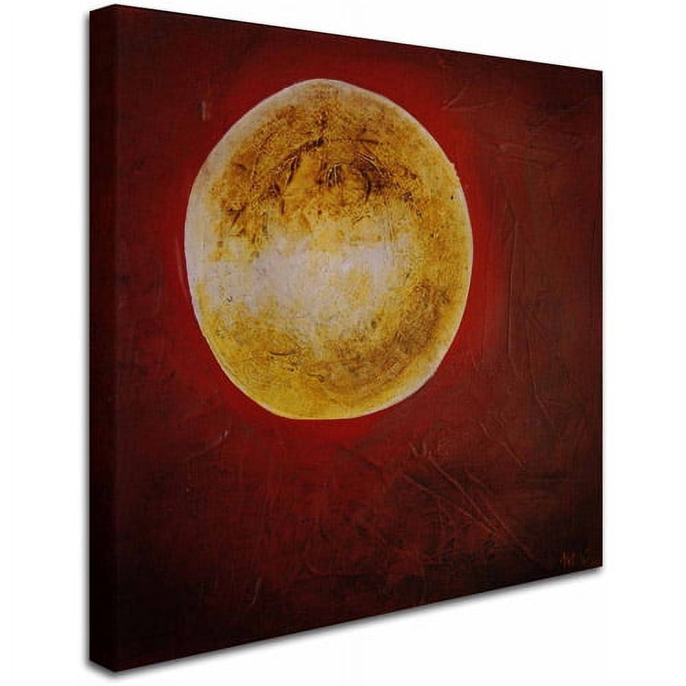 Trademark Fine Art "Moon on Red" Canvas Art by Nicole Dietz