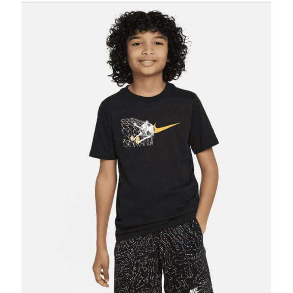Nike Big Kids Sportswear Graphic Cotton T-shirt - Black