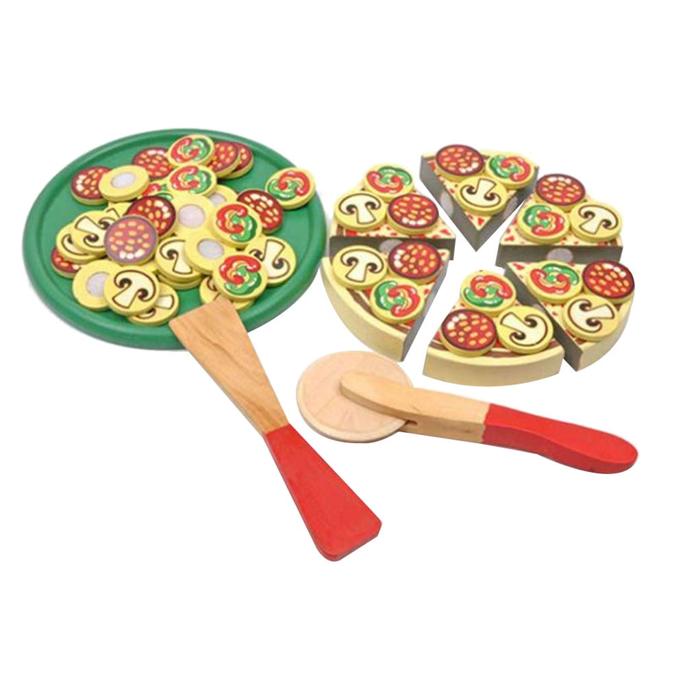 9 Piece Pizza Set for Kids Pizza Cutting Play Set Toy Kids Simulation Pizza with Knife Dish Fun Pizza Party Play Food Set Educational Montessori Toys
