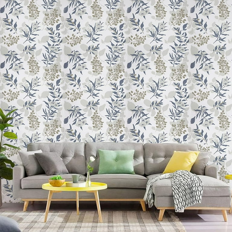 Floral Wallpaper Grey Peel and Stick Wallpaper Flower Self Adhesive Wall  Paper Roll Removable Contact Paper Decorative