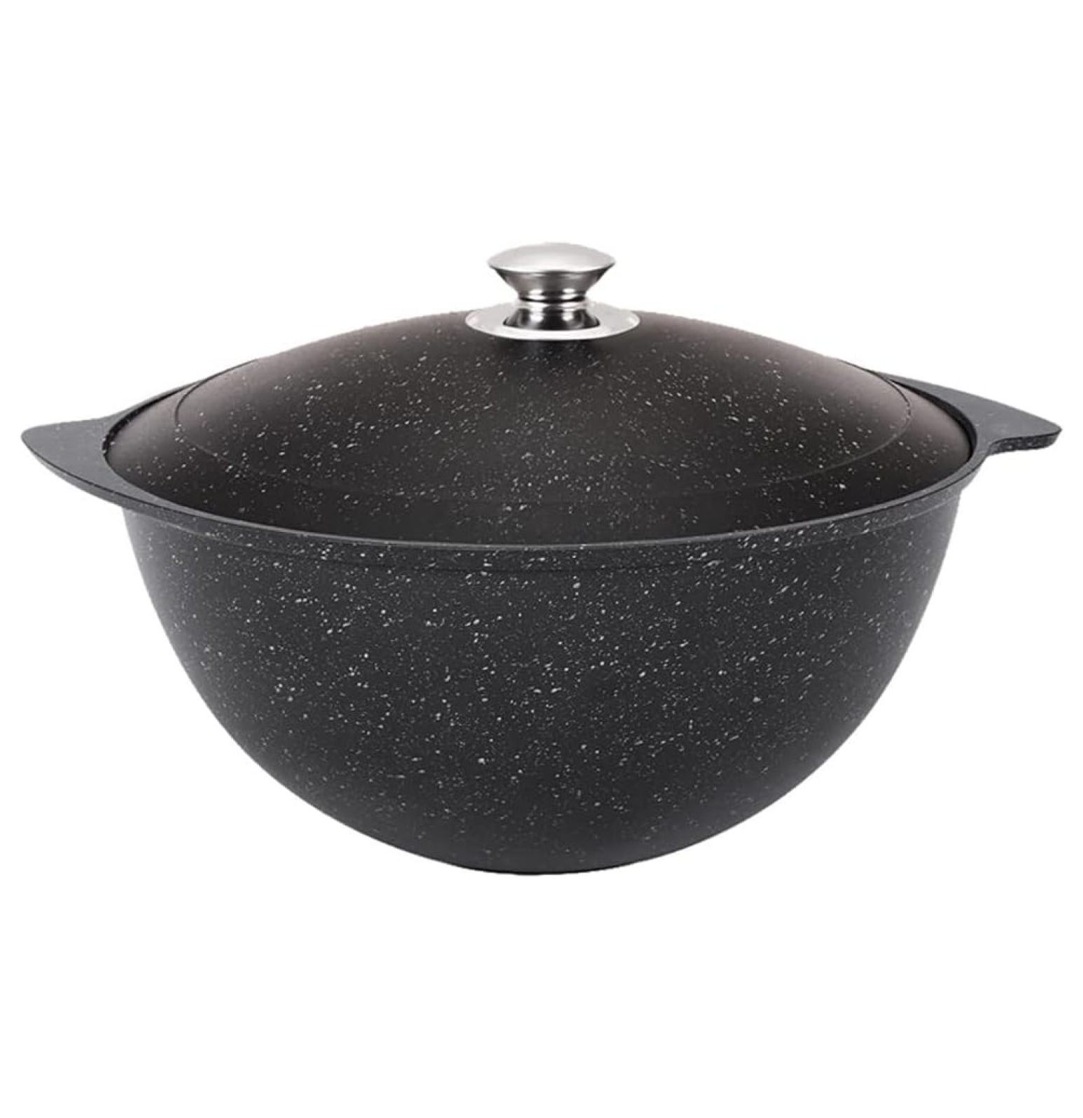 Cooking Pot Kazan for Making Pilaf (non-stick coating) Cookware (9L), Cast-Iron Frying Pan with Glass Lid Cast Iron Asian Cauldron Camping Wok Cooking Pot Kitchen Pot
