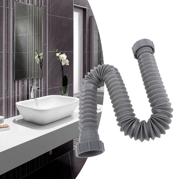 Flexible P Trap Pipe Kit, Erosion Resistant Single Kitchen Sink Drainage Solution Univerasal with Adapter for Maintenance