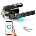 thumbnail image 1 of AppLoki Verrouillage de Porte d'Empreintes Digitales Serrure de Porte d'Entrée Sans Clé avec Bluetooth, Serrure à Pêne Dormant à Clavier Tactile avec Poignée Réversible, Contrôle de l'Application, Clé, Code, Serrure Intelligente Biométrique pour Appartement de Chambre à Coucher, 1 of 1
