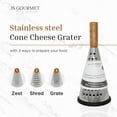 thumbnail image 3 of JS Gourmet 10" Stainless Steel Cone Cheese Grater With handle, Multifunctional Cheese Shredder For Grating Vegetables, Chocolate and Nuts, 3 of 7