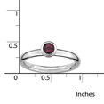 thumbnail image 2 of SS Low 4mm Round Rhodolite Garnet Ring, 2 of 6