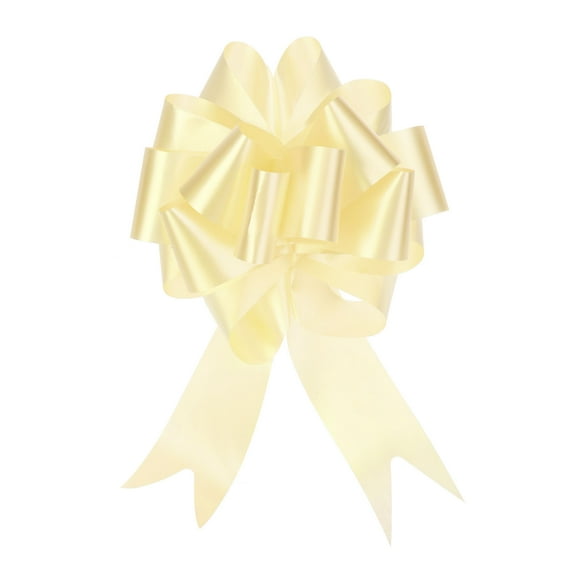 10pcs 5 Inch Large Pull Bow Big Gift Wrapping Bows Ribbon Beige for Wedding Car Christmas