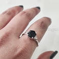 thumbnail image 5 of Hexagon Black Onyx Ring, 925 Sterling Silver, Women Ring, Natural Onyx, December Birthstone, Christmas, Thanksgiving, Tiny Dainty Ring, CZ Ring, Handmade, Statement Jewelry, Wedding, Anniversary Gift, 5 of 8