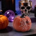 thumbnail image 6 of Clearance Halloween Decor Under $6 Halloween Pumpkin Decorations Resin Figurines Black White Orange Pumpkin Statues For Tabletop Garden Shelf Mantel Creepy Holiday Decor Prop For Indoor Outdoor,1PC, 6 of 9