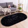 thumbnail image 2 of Homore Ultra Soft Modern Oval Rugs for Bedroom, 2.6' x 5.3' , Black, 2 of 7