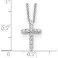 thumbnail image 4 of Solid 14K White Gold Lab Grown Diamond VS/SI GH, Cross Pendant Necklace - 18" Chain, 4 of 7