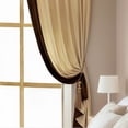 thumbnail image 2 of (Set of 2 Panels) Elegant Creamy Beige & Coffee Luxury Velvet Curtains, Modern Mansion Style Grommet Top Heavyweight Drapes, 2 of 5