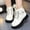 White, variant on Girls Cute Ankle Boots Bow Lace Up Side Zipper Dress Booties Fashion Versatile Chunky Heel Lug Sole Non-Slip Combat Boots White 12.5 Little Kids