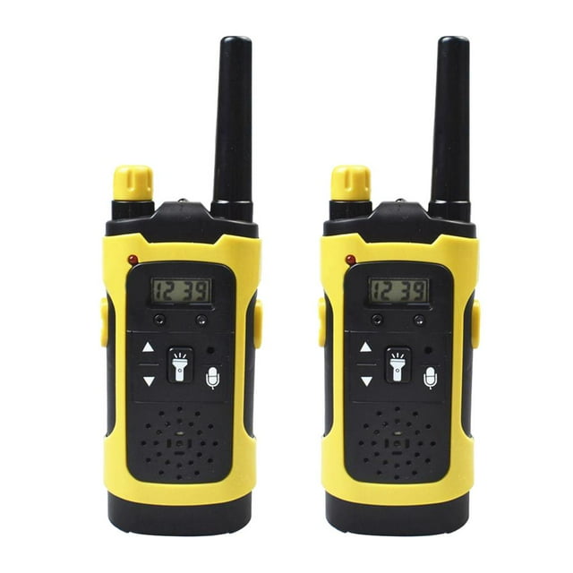 2 piezas de Walkie Talkies para niños Hugo juguetes de mano Mini Amarillo