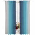 thumbnail image 2 of Sheer Curtains 108 Inches Long, Blue Teal Grey Ombre Light Filtering Window Curtains for Living Room, Farmhouse Gradient Minimalist Rod Pocket Voile Sheer Curtain Drapes, 52"W x 108"L, 2 Panels, 2 of 8