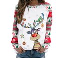 thumbnail image 1 of Sudaderas de Cuello Redondo de Navidad Para Mujer Estampado de Manga Larga Suelta Tops Individuales Blusa Odeerbi ODB193386, 1 of 5